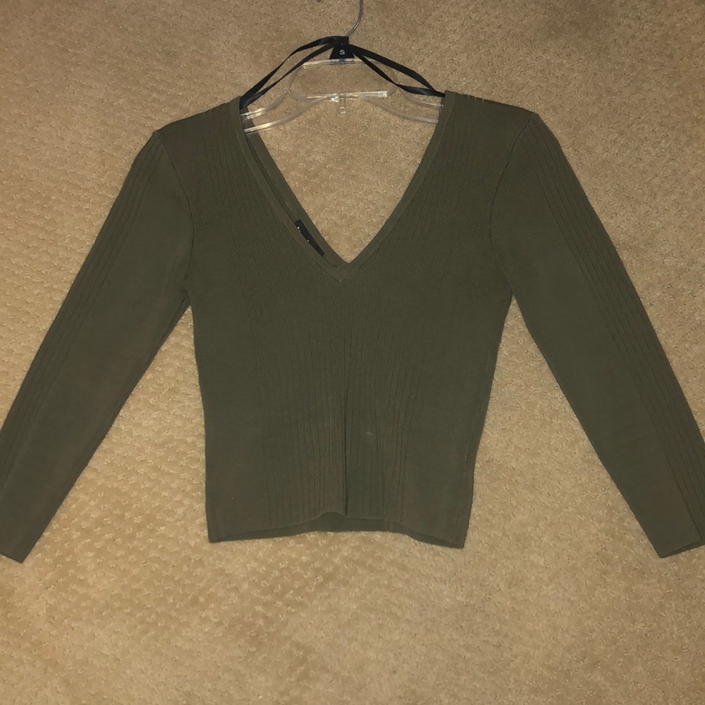 Cropped ribbed top